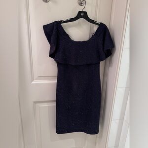 Winter dark blue sparkle dress